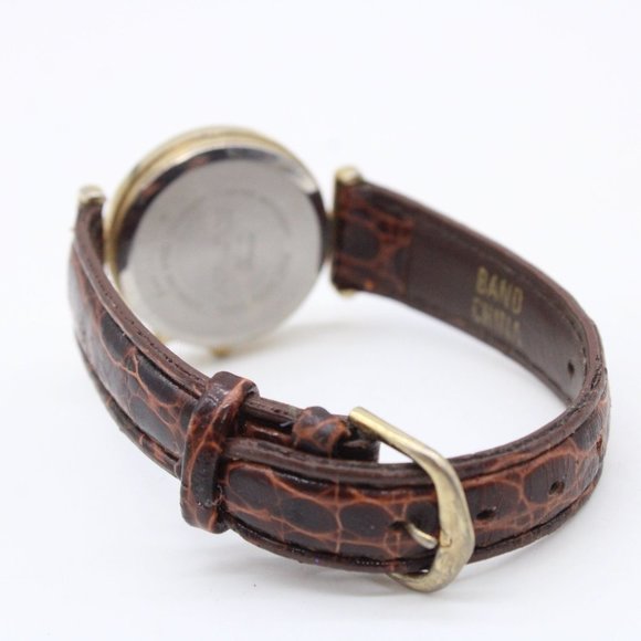 Vintage Advance Watch Womens Gold Tone Stainless Steel Brown Leather Band - Picture 6 of 7